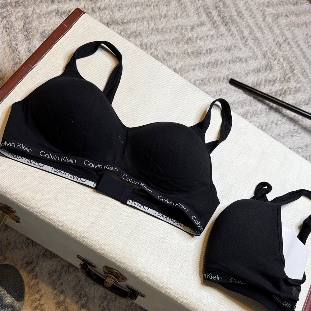Calvin Klein Black Seamless Bra X2 NWOT